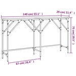 vidaXL Table console sonoma gris 140x29x75 cm bois d'ingénierie