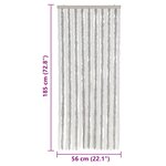 vidaXL Rideau anti-mouches gris clair et blanc 56x185 cm chenille