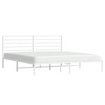 vidaXL Cadre de lit métal avec tête de lit blanc 193x203 cm