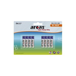 Pack de 8 piles ARCAS R03 Micro AAA