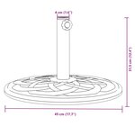 vidaXL Base de parasol pour mâts Ø38 / 48 mm 12 kg rond