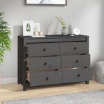 vidaXL Armoire latérale Gris 100x40x72 cm Bois de pin massif