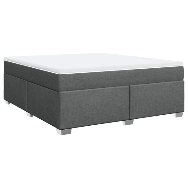vidaXL Sommier à lattes de lit avec matelas Gris foncé 180x200cm Tissu