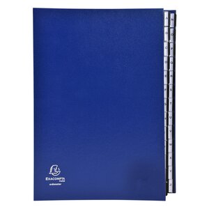Trieur Rigide Ordonator Avec Cavaliers Plastiques Alphabétique 26 Compartiments De A À Z - Bleu - Exacompta