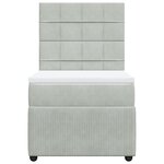 vidaXL Sommier à lattes de lit et matelas Gris clair 90x190 cm Velours