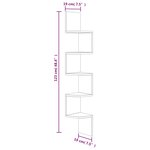 vidaXL Étagère d'angle murale chêne fumé 19x19x123cm bois d'ingénierie