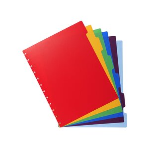 Exacompta - intercalaires 6 onglets pour porte-documents à anneaux