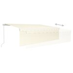 vidaXL Auvent rétractable manuel avec store 5x3 m Crème