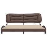 vidaXL Cadre de lit avec lumières LED marron 200x200 cm similicuir
