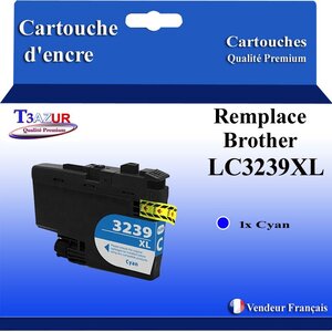 T3AZUR- Cartouche compatible avec Brother LC3239 XL Cyan pour Brother MFC-J6947DW