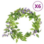 vidaXL Guirlandes de fleurs de Noël 6 Pièces violet 200 cm