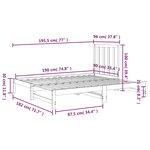 vidaXL Lit coulissant Blanc 2x(90x190) cm Bois de pin massif