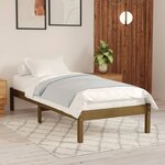 vidaXL Cadre de lit Marron miel Bois de pin massif 100x200 cm