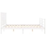vidaXL Cadre de lit avec tête de lit blanc 160x200 cm bois massif