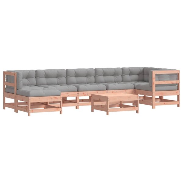 vidaXL Salon de jardin 8 Pièces avec coussins bois massif douglas