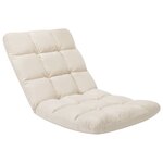 vidaXL Chaise pliable de sol Crème Microfibre