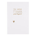 Carte Mariage Joie Amour Et Bonheur - Draeger paris
