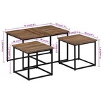 vidaXL Tables basses gigognes 3 Pièces bois massif de teck