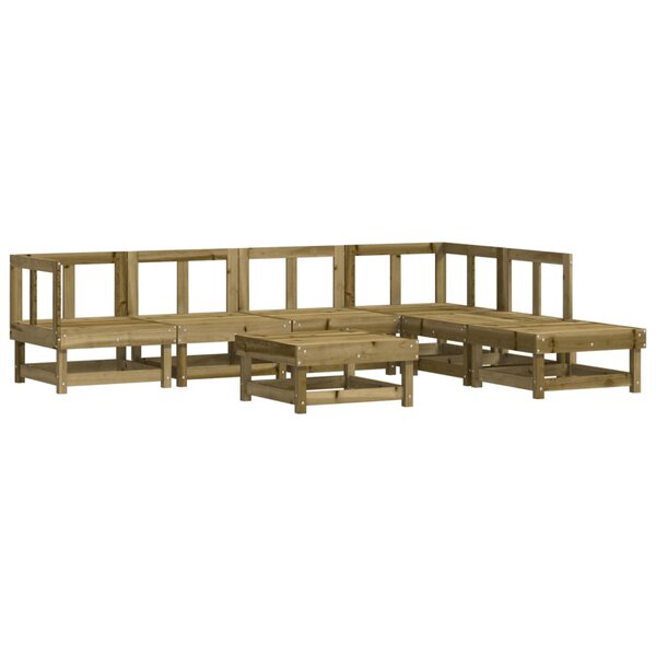 vidaXL Salon de jardin 7 Pièces bois de pin imprégné