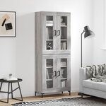 vidaXL Buffet haut Sonoma gris 69 5x34x180 cm Bois d'ingénierie