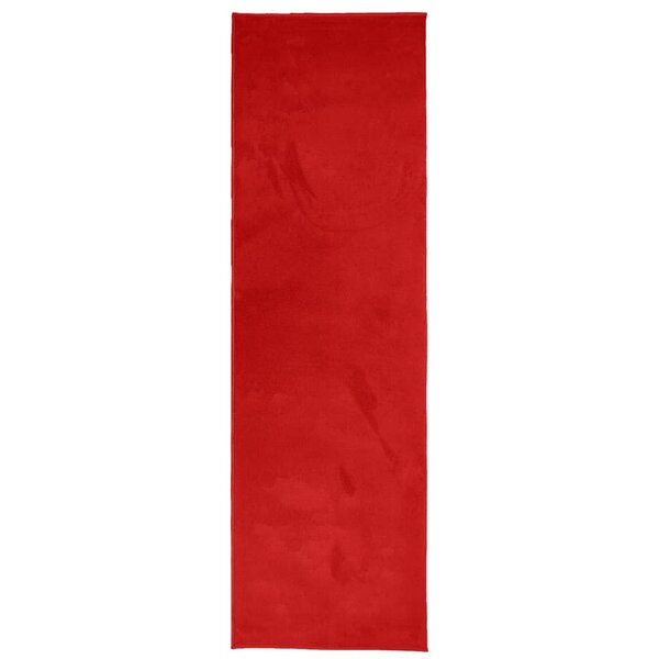 vidaXL Tapis OVIEDO à poils courts rouge 80x250 cm