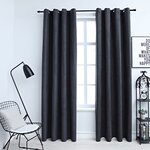 vidaXL Rideaux occultants avec anneaux Métal 2Pièces Anthracite 140x245cm