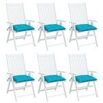 vidaXL Coussins de chaise lot de 6 turquoise 50x50x7 cm tissu oxford