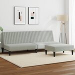 vidaXL Ensemble de canapés 2 Pièces gris clair velours