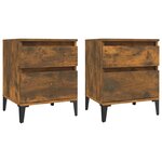 vidaXL Tables de chevet 2 Pièces Chêne fumé 40x35x50 cm