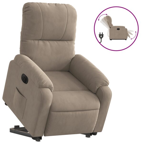 vidaXL Fauteuil inclinable électrique taupe tissu microfibre