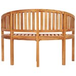 vidaXL Banc de jardin en forme de banane 120 cm Teck solide