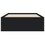 vidaXL Cadre de lit avec tiroirs noir 90x200 cm bois d'ingénierie