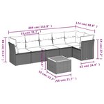 vidaXL Salon de jardin avec coussins 7 Pièces beige résine tressée