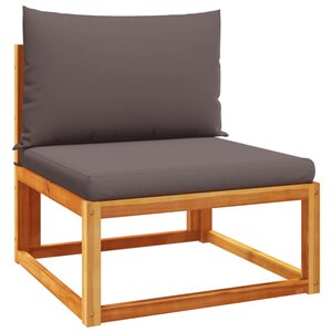vidaXL Canapé de jardin sans accoudoirs avec coussins en bois d'acacia et rotin