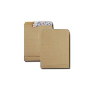 Lot de 250 Pochettes à soufflets, C4, 229 x 324 mm, kraft armé sans fenetre