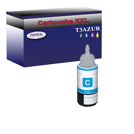 Bouteille d'encre compatible pour Epson T6732 (C13T67324A) Cyan - T3AZUR