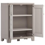 Keter Armoire de rangement basse Gulliver Beige et marron 100 cm