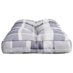 vidaXL Coussin de palette motif à carreaux gris 70x40x12 cm tissu