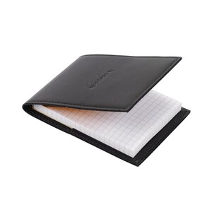 Bloc-notes rhodia n°11 format 7 5 x 10 5 cm petits carreaux 80 feuilles simili cuir noir - lot de 5