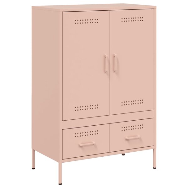 vidaXL Buffet haut rose 68x39x101 5 cm acier laminé à froid