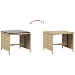 vidaXL Tabourets de jardin et coussins lot de 4 mélange beige rotin