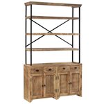 vidaXL Buffet avec étagères Bois de manguier massif 120 x 35 x 200 cm