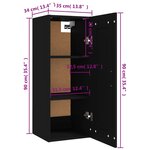 vidaXL Armoire suspendue Noir 35x34x90 cm Bois d'ingénierie