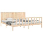 vidaXL Cadre de lit avec tête de lit 200x200 cm bois massif