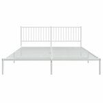 vidaXL Cadre de lit métal avec tête de lit blanc 183x213 cm