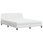vidaXL Lit avec matelas blanc 160x200 cm similicuir