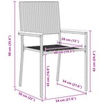 Chaises de jardin empilables vidaXL avec coussins - 2 Pièces - Beige en Poly Rattan