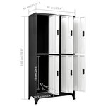 vidaXL Armoire à casiers Anthracite et blanc 90x45x180 cm Acier