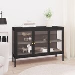 vidaXL Buffet Noir 105x35x70 cm Acier et verre