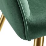 Lot de 4 chaises pieds doré siège de salon cuisine salle à manger design élégant velours vert 08_0000111